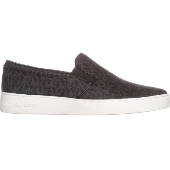 Michael Kors Women's Keaton Slip-On Black Mini MK Signature Logo Size 11 NEW - Picture 1 of 5